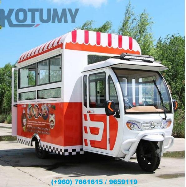 Fully Customizable Electric Three-Wheeled Food Truck